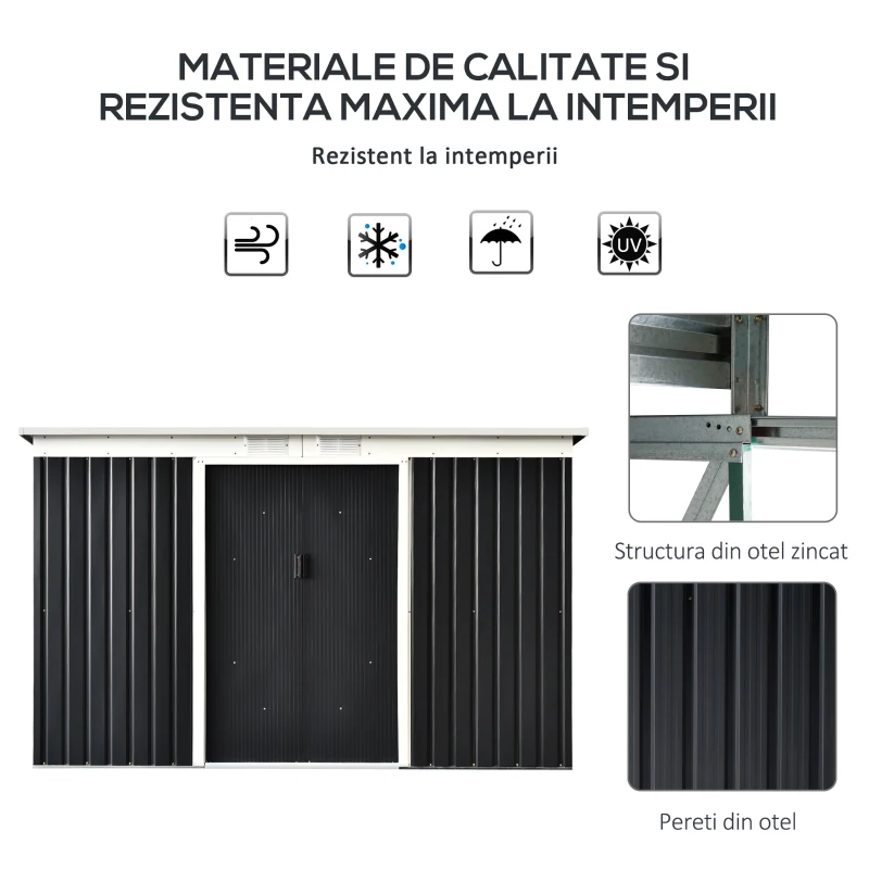 Outsunny Magazina de Scule din Otel cu Usi Glisante(m-5)