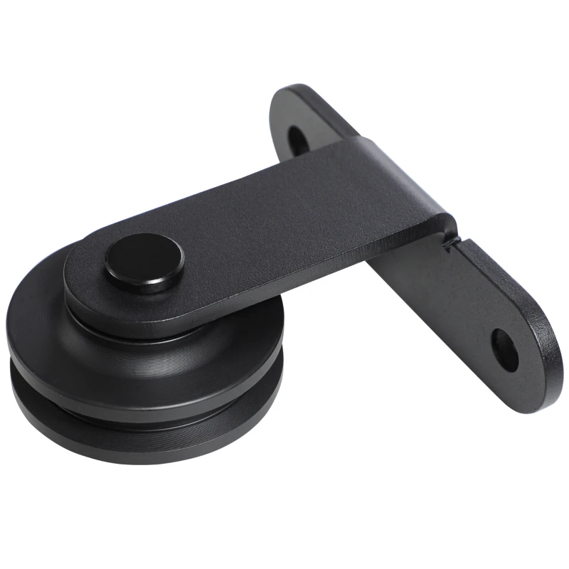 HOMCOM Ferragem para Porta de Correr Kit de Acessórios para Porta Corredeira com 2 Trilhos de Aço de Carbono 200x40x0,6cm Preto
