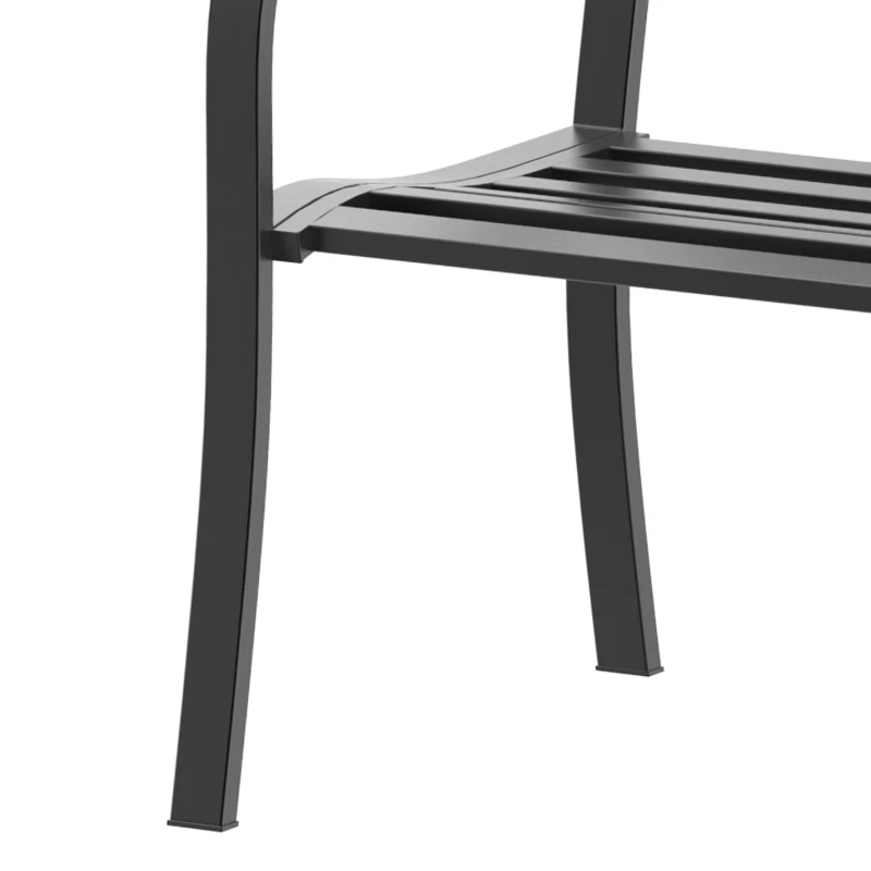 Outsunny Banca de exterior din otel, negru, 127x60x85cm