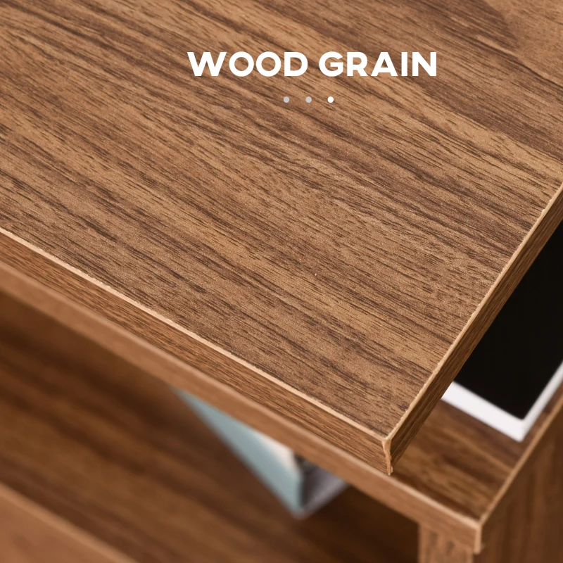 HOMCOM Computer Desk with Shelf, Drawer Writing Table for Home Study, Office, Brown