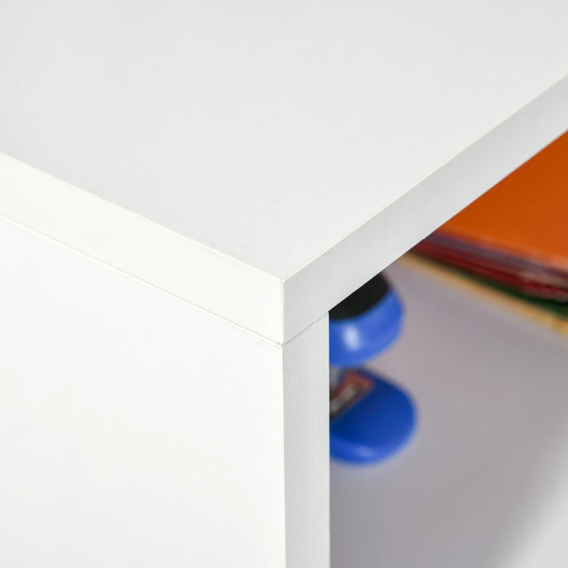 HOMCOM Multi-Storage Printer Stand Unit Office Desk Side Mobile Storage w/ Wheels Modern Style 60L x 50W x 65.5H cm - White