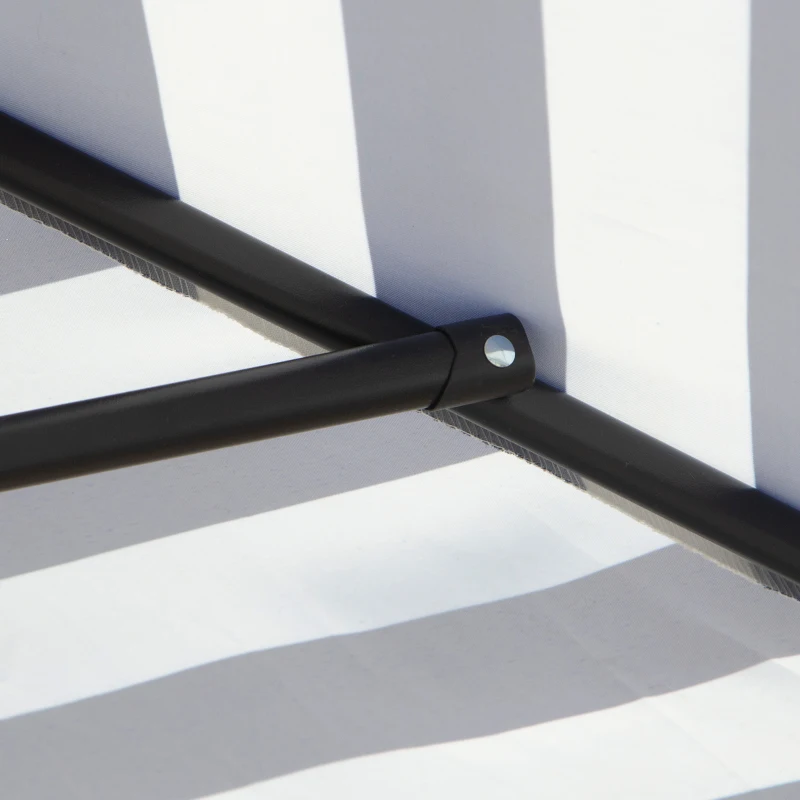 Outsunny Umbrela de Gradina Reglabila Φ227cm in metal Design dungat, Albastru si Alb