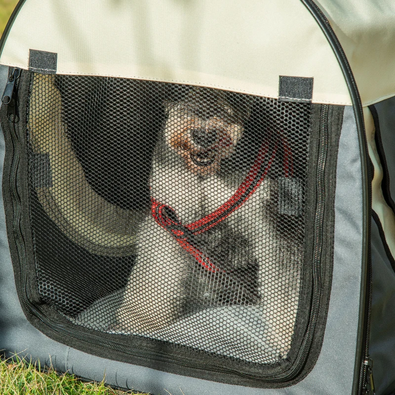 PawHut 61cm Foldable Pet Carrier for Small Miniature Dogs, Portable Cat Carrier, Soft Travel Bag, Grey