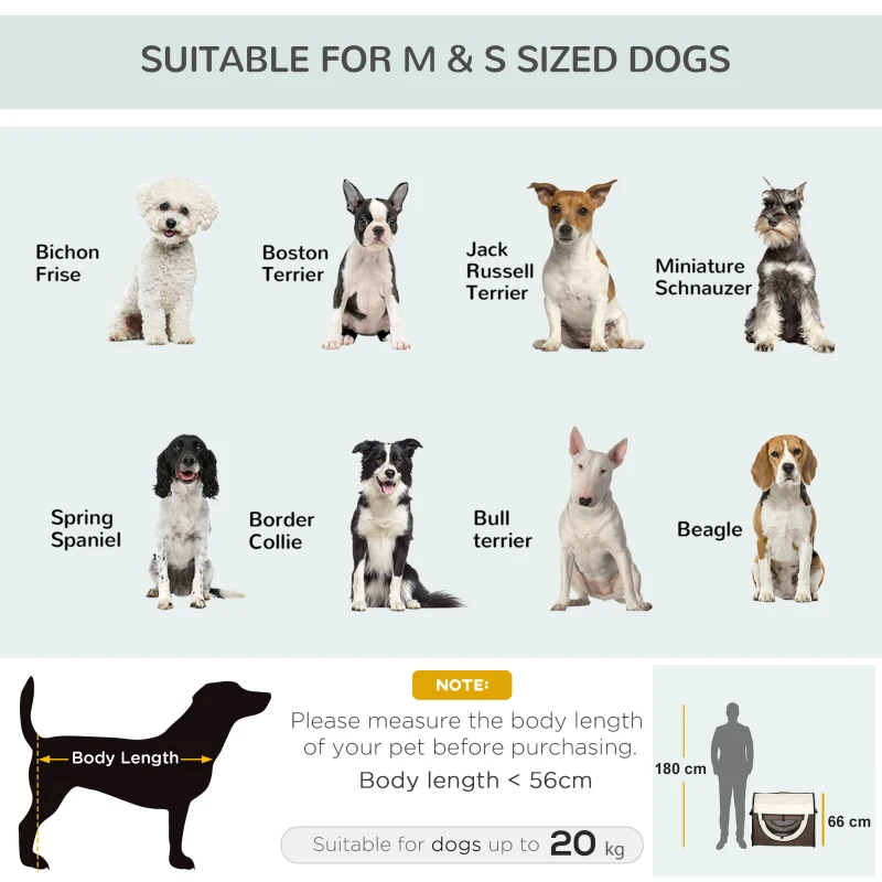 PawHut 81cm Foldable Pet Carrier for Medium Small Dogs, Portable Cat Carrier, Soft Travel Bag, Brown