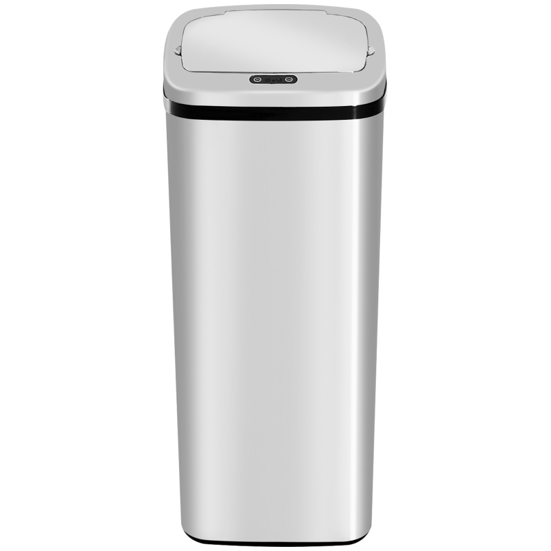 HOMCOM Cos Gunoi Inox 50 L – Rectangular cu Senzor Infrarosu(m-11)