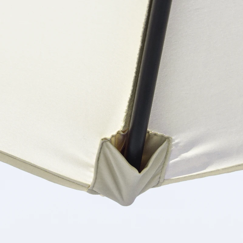 Outsunny Umbrela de Gradina si Plaja Inclinabila Aluminiu si Poliester Alb Φ2.6×2.35m