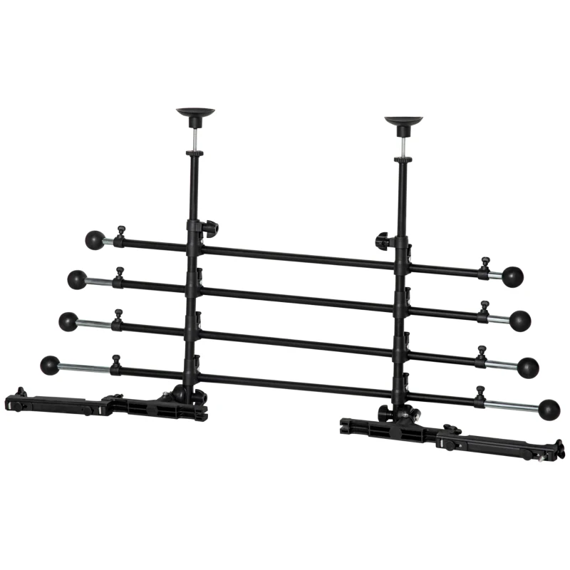 PawHut Reja de Seguridad de Coche para Perros Ajustable 85-140x40-50 cm Rejilla Separadora para Mascotas Negro