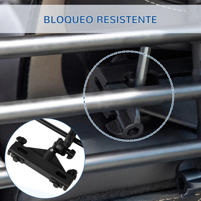 PawHut Reja de Seguridad de Coche para Perros Ajustable 85-140x40-50 cm Rejilla Separadora para Mascotas Negro