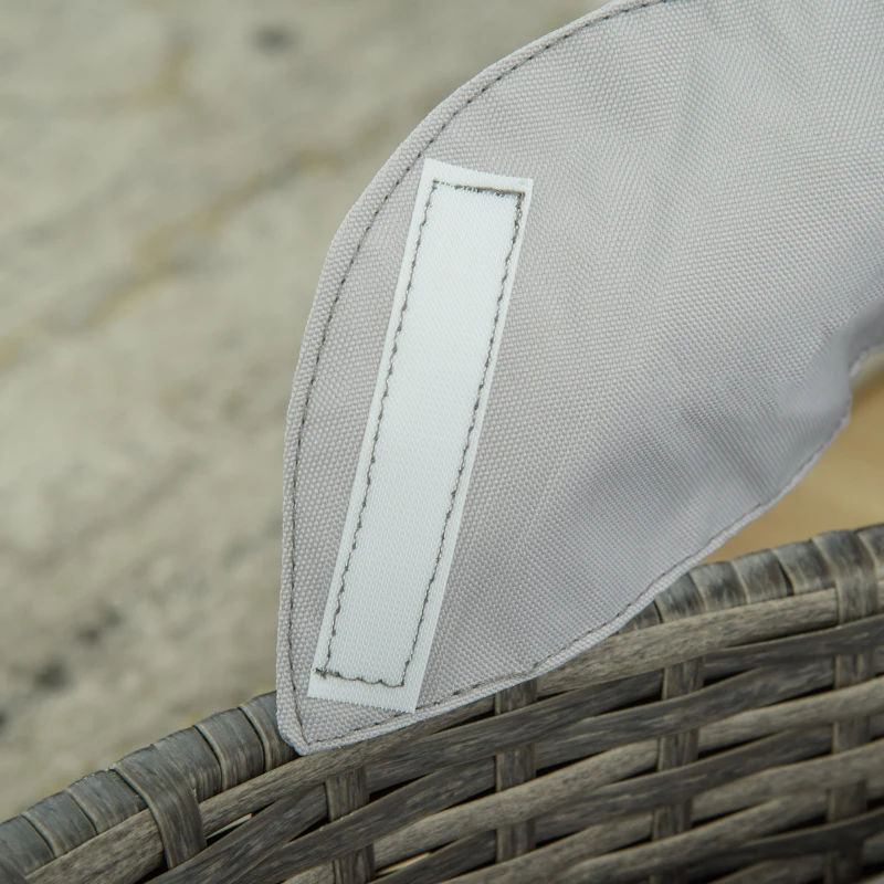 PawHut Wicker Covered Dog Bed, Waterproof Pet Sofa Outdoor with Adjustable Canopy, Soft Cushion for Small and Medium Dogs, Grey