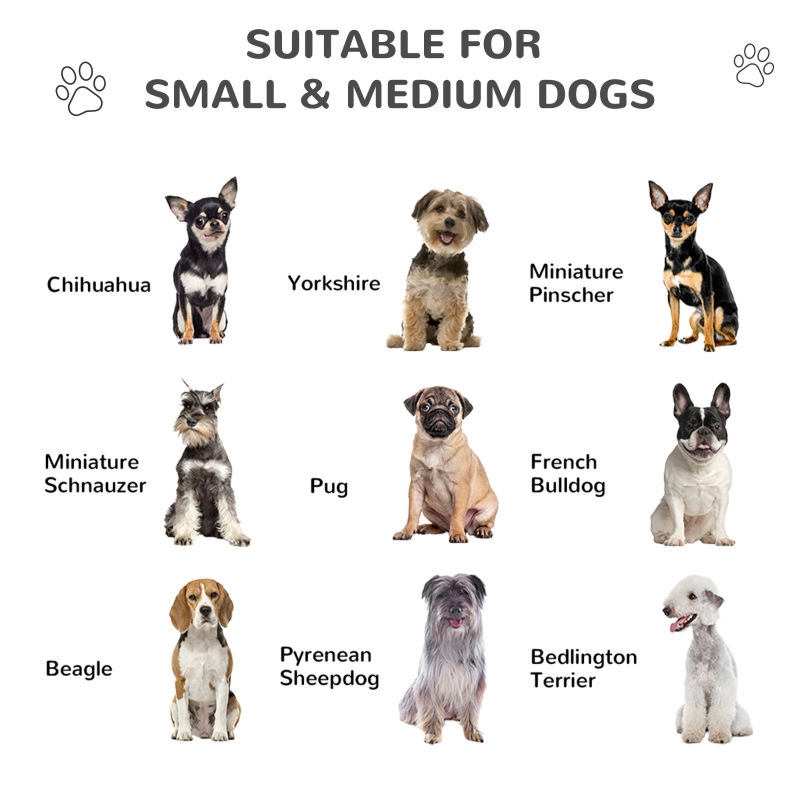 PawHut Wicker Covered Dog Bed, Waterproof Pet Sofa Outdoor with Adjustable Canopy, Soft Cushion for Small and Medium Dogs, Grey