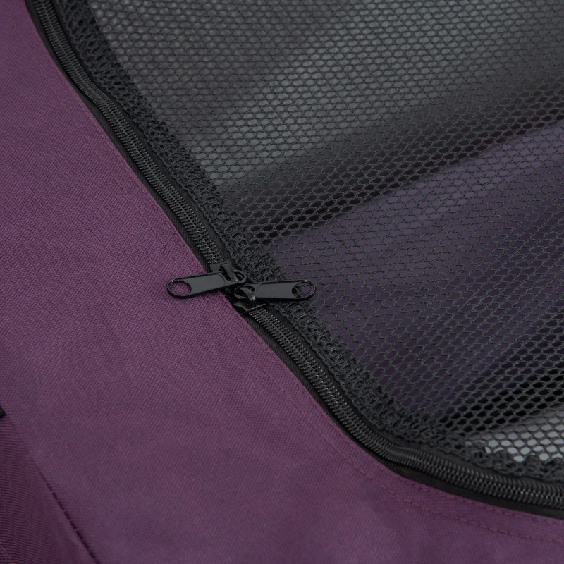 PawHut Large Medium Dog Crate Dog Carrier Dog Travel Crate Folding Fabric Soft 90Lx63Wx63Hcm-Purple