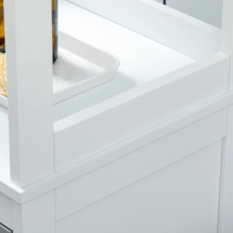 kleankin Tall Bathroom Cabinet Free Standing Slimline Cupboard Tallboy Unit Storage Organiser for Bathroom, Living Room, Kitchen