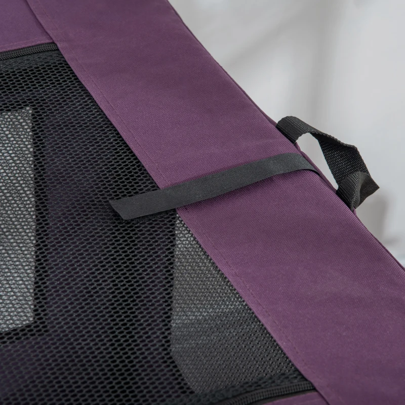 PawHut Large Medium Dog Crate Dog Carrier Dog Travel Crate Folding Fabric Soft 90Lx63Wx63Hcm-Purple