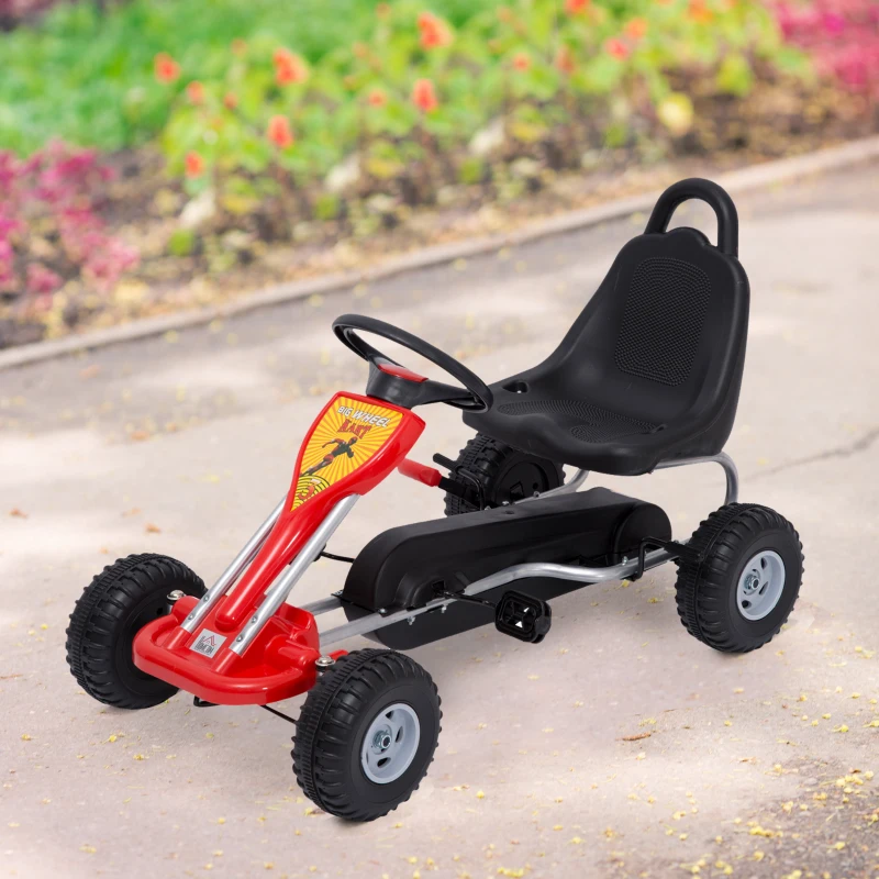 HOMCOM Kids Children Pedal Go Kart Manual Ride On Car Outdoor Vehicle for 3-4 Years Old