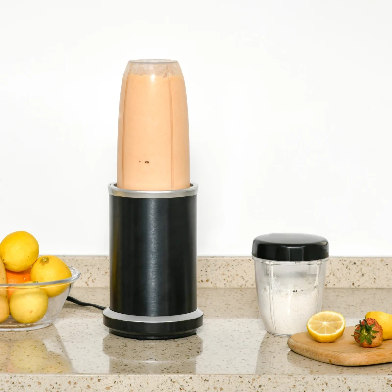 HOMCOM 1000W Blender Smoothie Maker, Countertop Blender with 0.7L and 0.35L BPA-Free Mix Cups, Cross Blade Base for Ice, Fruit