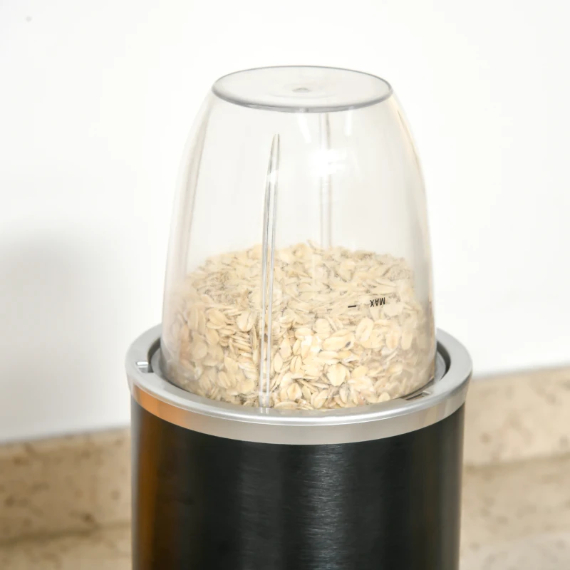 HOMCOM 1000W Blender Smoothie Maker, Countertop Blender with 0.7L and 0.35L BPA-Free Mix Cups, Cross Blade Base for Ice, Fruit