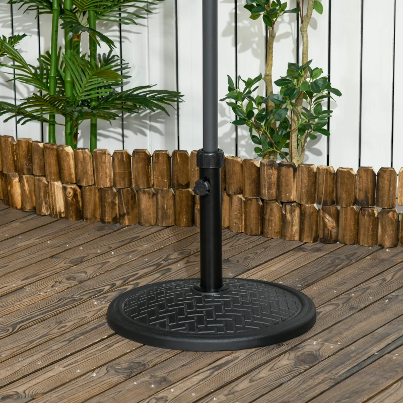 Outsunny Base para Chapéu de Sol de Cimento Suporte para Chapéu de Sol de 14 kg para Mastros de Ø32-38 mm Ø46x34 cm Preto