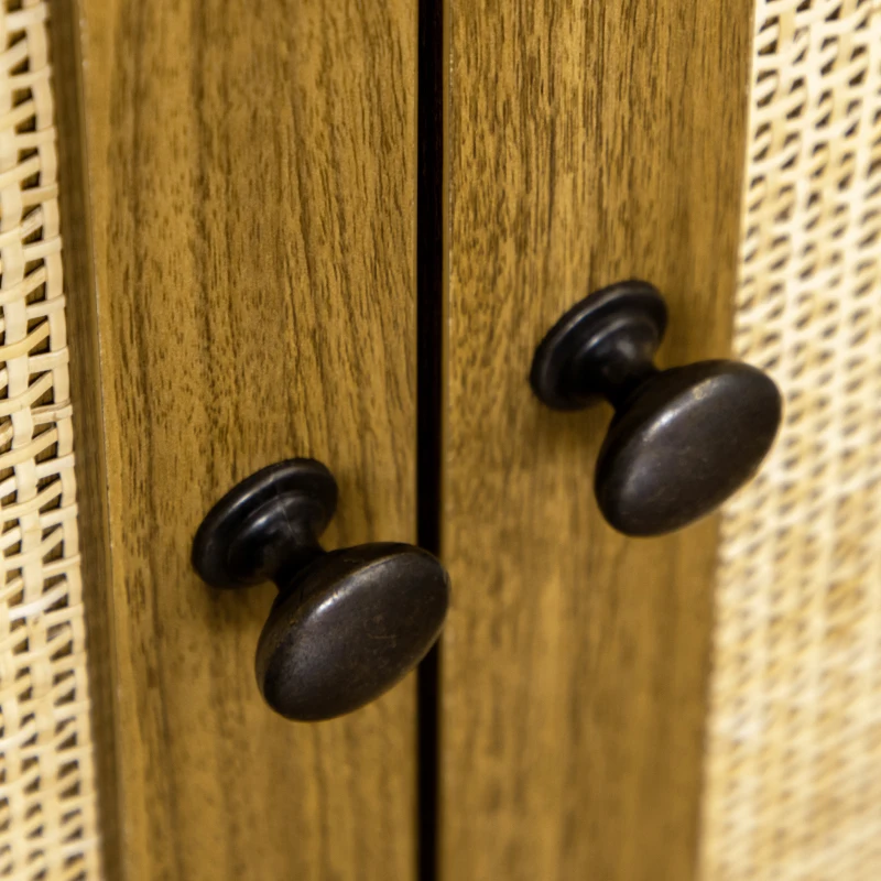 HOMCOM Mobile Libreria Stile Boho in Legno con 3 Ripiani e Armadietto a 2 Ante, 60x34.5x162 cm