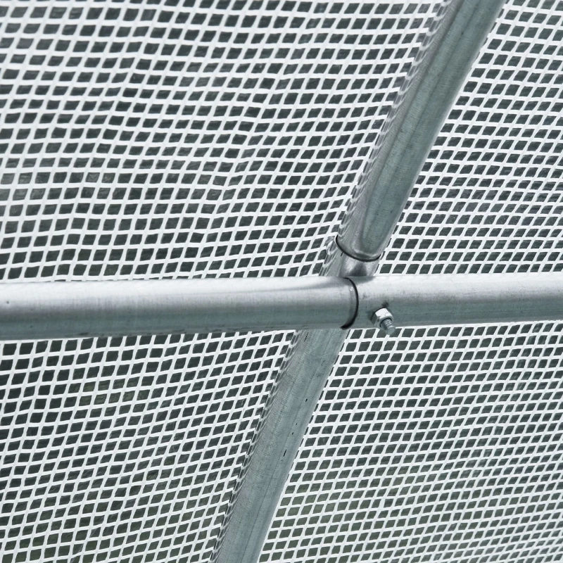 Outsunny Foliengewächshaus begehbares Gewächshaus 570 x 292 x 195 cm Gartentunnel Folientunnel Tunnelgewächshaus Treibhaus Garten Metall Weiß