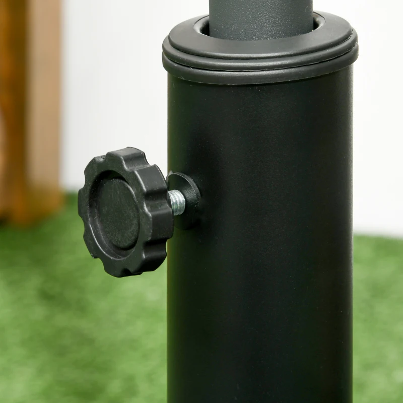 Outsunny Base para Chapéu de Sol de Resina 19 kg com Mastro de Ø32/38/48 mm para Jardim Varanda Pátio 51x51x32 cm Preto