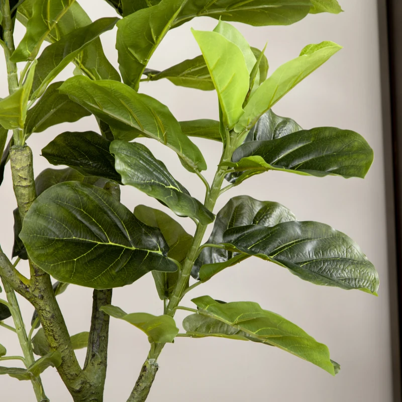 HOMCOM Smochin-lira artificial in ghiveci, Plante Ficus artificial pentru interior, exterior, pentru decorul casei, biroului, camerei de zi, 90cm, verde