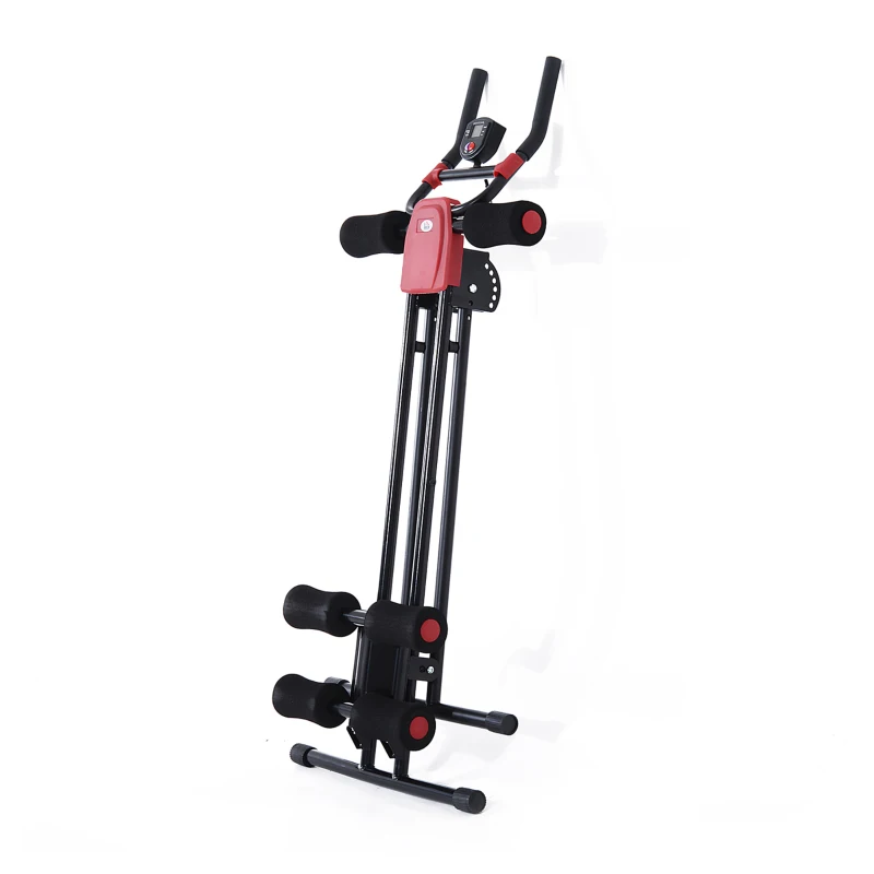 HOMCOM Banca Trainer Abdomen Power ABS cu Display Negru si Rosu