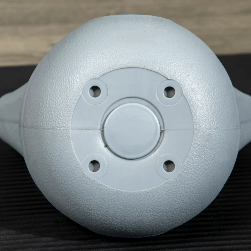SPORTNOW Gantera Kettlebell 6kg cu protectie moale si baza plata din PU si nisip, 20x13x22cm, violet