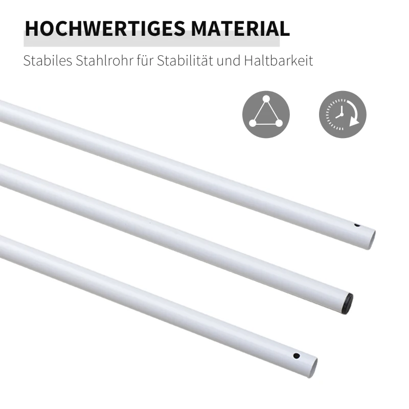 Steunpaal tentstok 3 st. Metalen telescooppaal voor zeildoek, elk 1 m