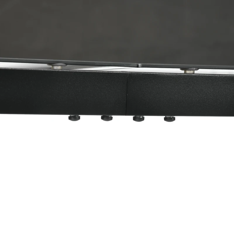 Outsunny Masa pentru exterior cu 8 locuri, Masa dreptunghiulara din aluminiu pentru gradina, cu blat din sticla securizata, negru