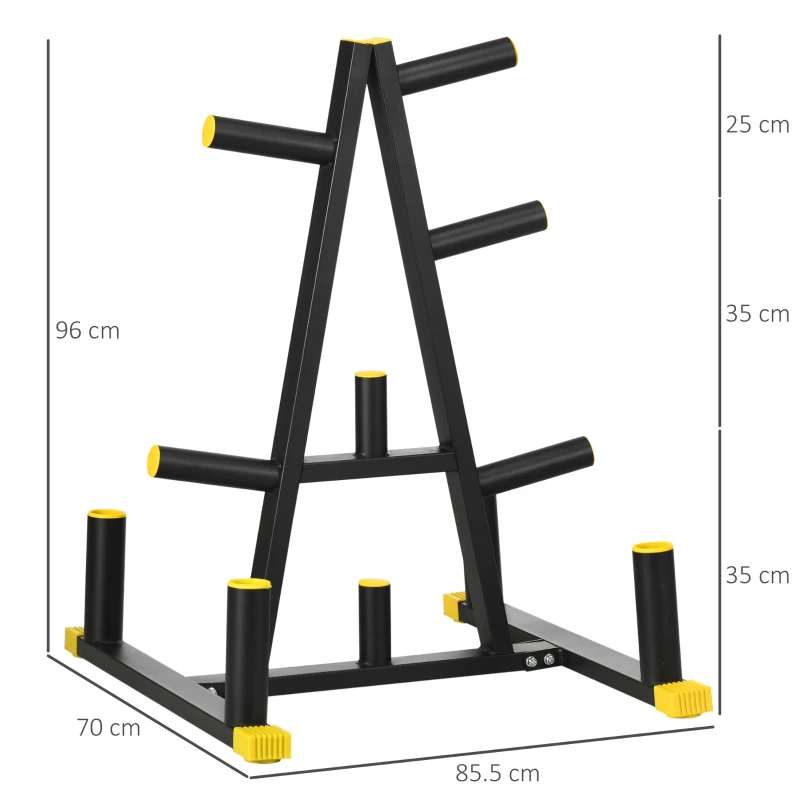 SPORTNOW Suport pentru greutati si mrene din otel si PP pentru discuri cu diametrul de 5 cm, 85,5x70x96 cm, negru