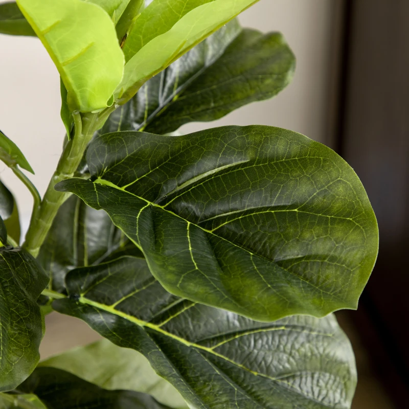 HOMCOM Smochin-lira artificial in ghiveci, Plante Ficus artificial pentru interior, exterior, pentru decorul casei, biroului, camerei de zi, 90cm, verde