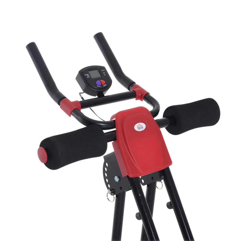 HOMCOM Banca Trainer Abdomen Power ABS cu Display Negru si Rosu
