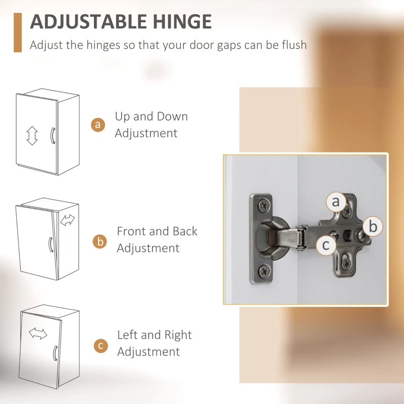 HOMCOM Bufet de bucatarie din lemn alb cu 3 compartimente deschise, 3 sertare si 2 dulapuri 101x39x180,5 cm