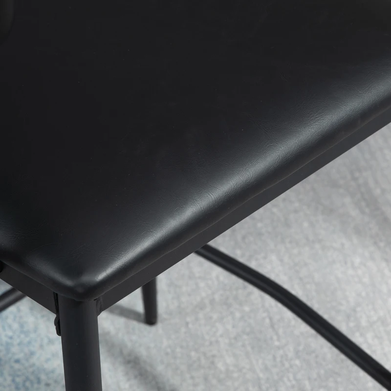 HOMCOM Set de Masa si Scaune de Bar din 3 Piese cu Cadru Metalic Robust, Blat Inalt Biostro Dinette, 2 Scaune Captusite pentru Bucatarie, Spatiu Mic, Asamblare Usoara, Maro