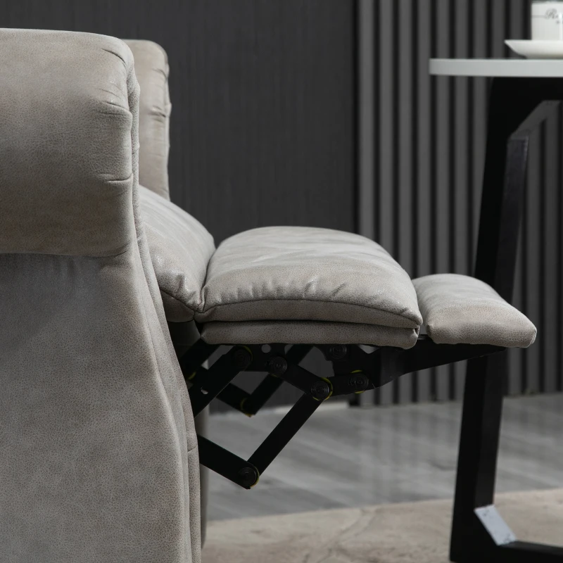 HOMCOM Relaxsessel mit Fußstütze, verstellbare Rückenlehne, 150° neigbar, 90 cm x 95 cm x 107 cm, Grau