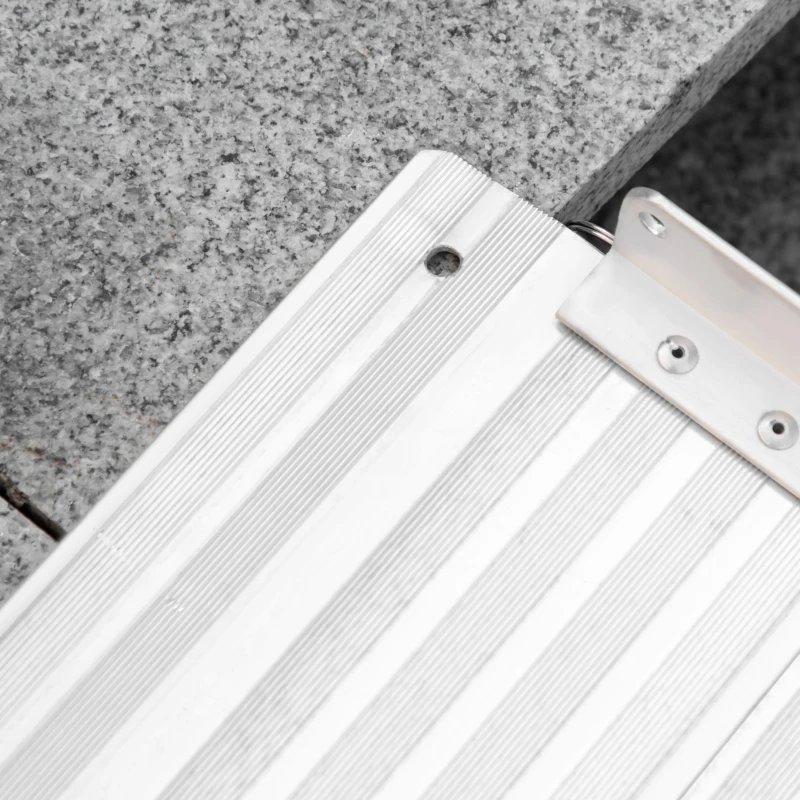 HOMCOM Rampe Mobile pentru Scaune cu Roți și Scutere, Pliabilă, Antiderapantă, Aliaj, Capacitate 272kg, 183x72x5cm, Silver