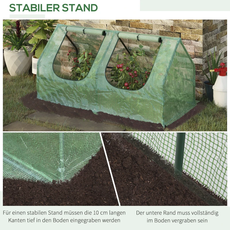 Tunel foliowy ogrodowy szklarnia 1,2x0,6x0,6m zielony Outsunny
