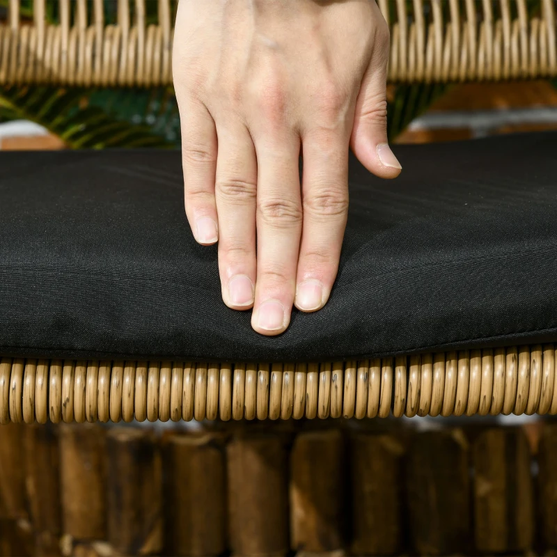 Outsunny 3-cz. Zestaw mebli ogrodowych z rattanu meble balkonowe zestaw bistro z poduszką siedziska