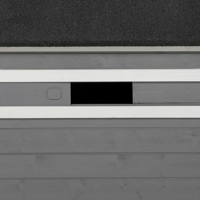 PawHut Domek dla psa z drewna sosnowego, odporny na warunki atmosferyczne, dach asfaltowy, 71 cm x 58 cm x 77 cm, Szary + Biały