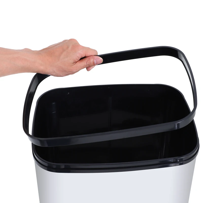 HOMCOM Edelstahl Automatik Sensor Mülleimer Abfalleimer IR Sensor mit/ohne Inneneimer rund viereckig (50L/viereckig)