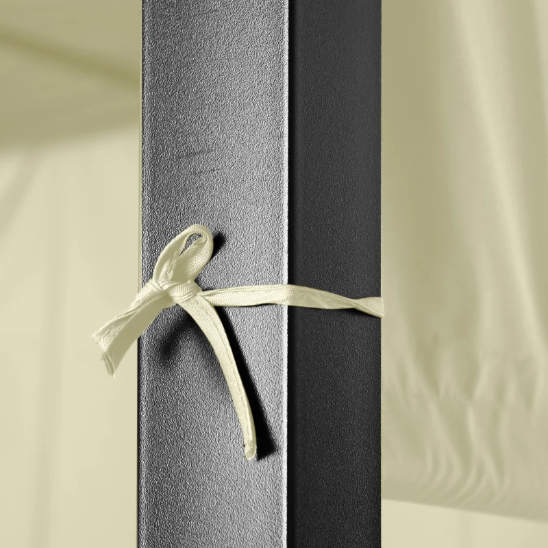 Outsunny Mobilier de Terasa Impletit, Set de Canapele de exterior din Ratan PE cu Pergola copertina plianta, Copertina pentru punte, piscina, gradina, terasa, bej