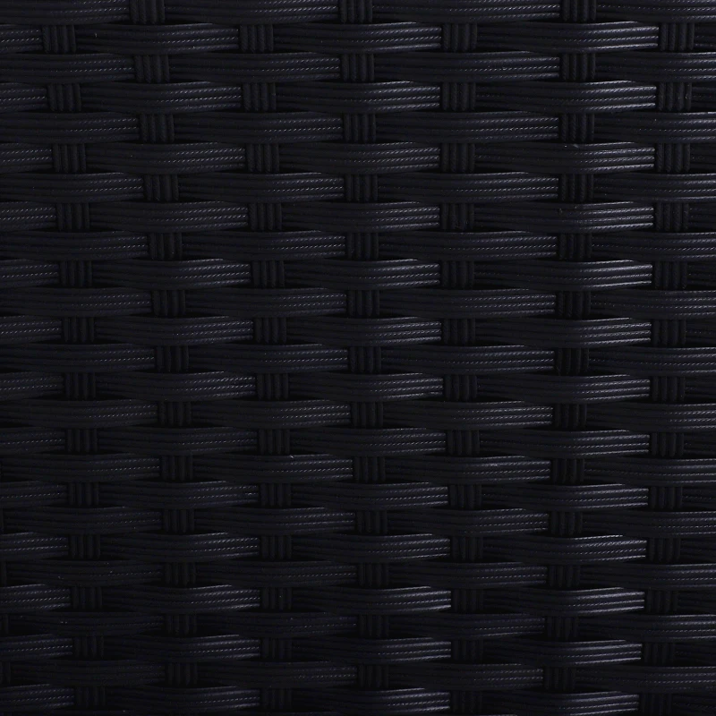 Outsunny 2 Seater Rattan Sun Lounger Set, Steel Frame-Black/Cream White