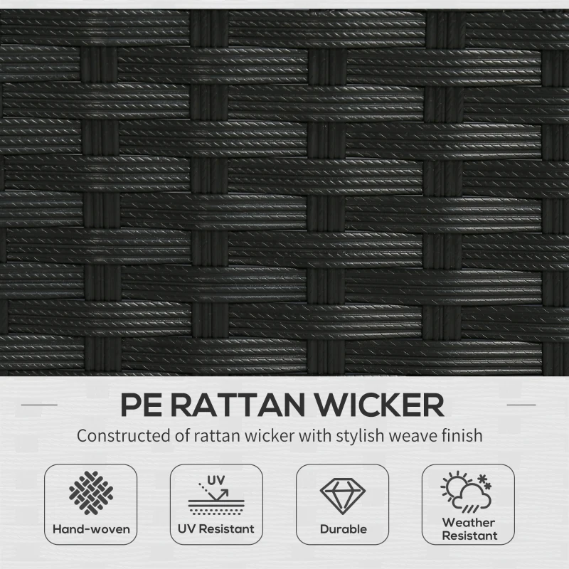 Outsunny Mobilier de Terasa Impletit, Set de Canapele de exterior din Ratan PE cu Pergola copertina plianta, Copertina pentru punte, piscina, gradina, terasa, bej