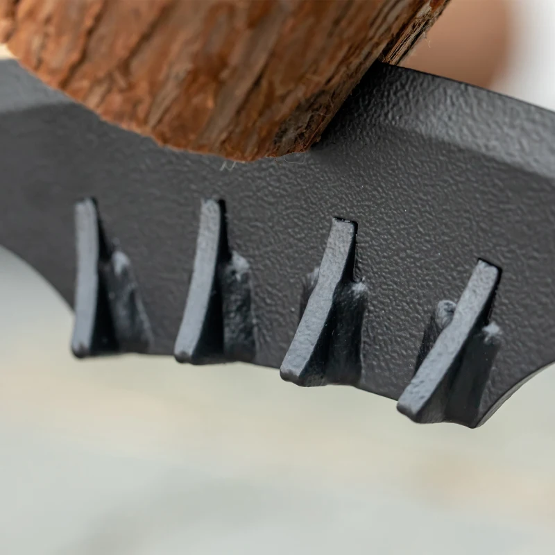 Outsunny Suport pentru lemn Circular Freza manuala de busteni din otel carbon pentru casa, camping si exterior, negru