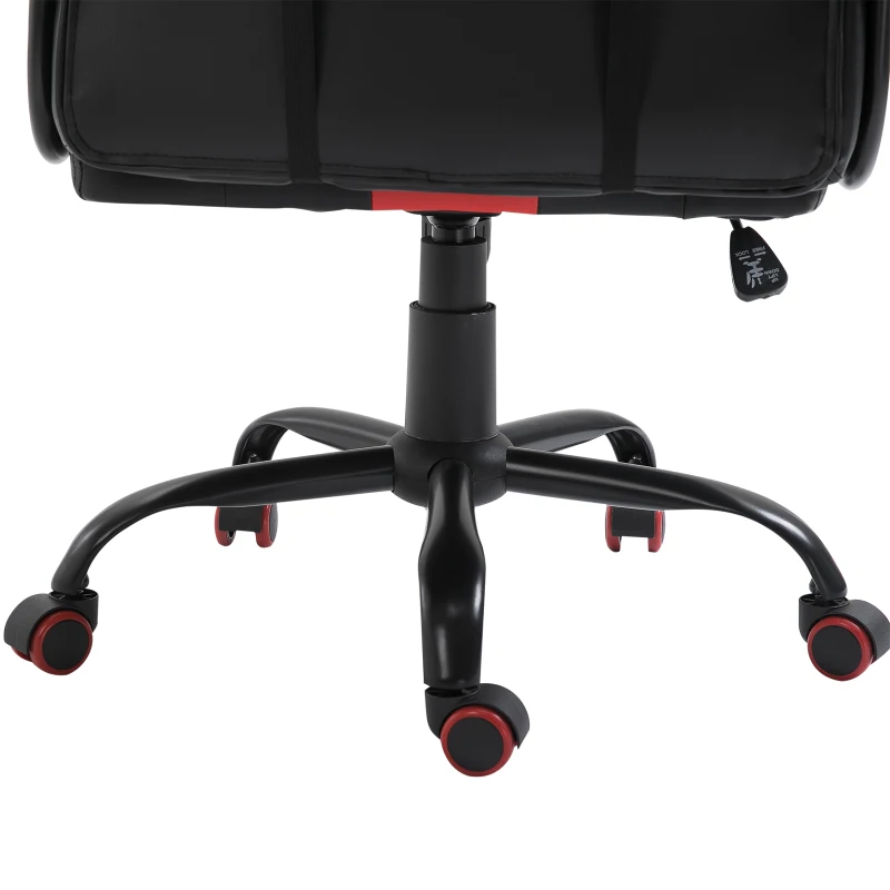 Vinsetto Scaun de Birou ergonomic Inaltime Reglabila cu Perna, Negru si Rosu, 66x64x116-126 cm