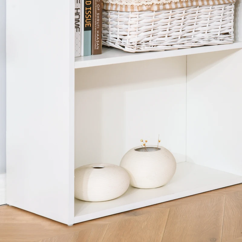 HOMCOM 120cm Modern Computer Desk Bookshelf Writing Table Workstation White 6 Shelves(m-10)