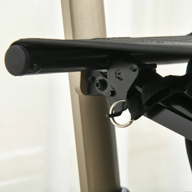 HOMCOM Rollator mit Stuhl Faltbarer Gehwagen Gehhilfe für Senioren mit 4 Rädern Stauraum Bremse höhenverstellbar Leichtgewicht Aluminium Gold+Grau 67 x 64 x 80-92 cm