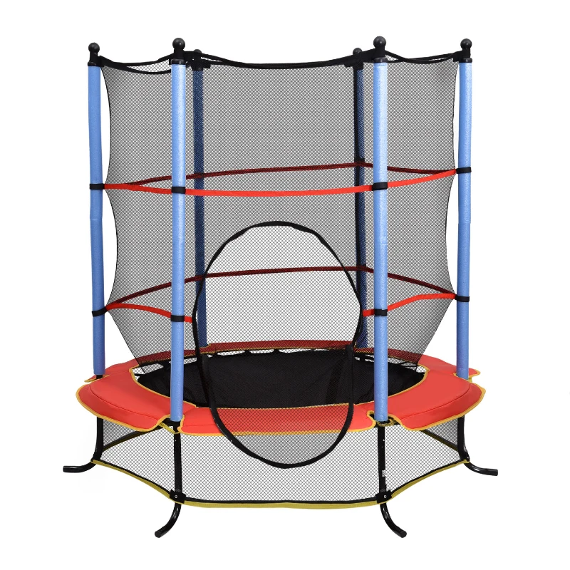 HOMCOM Kids Trampoline, with Safety Net, for Ages 3-6 Years