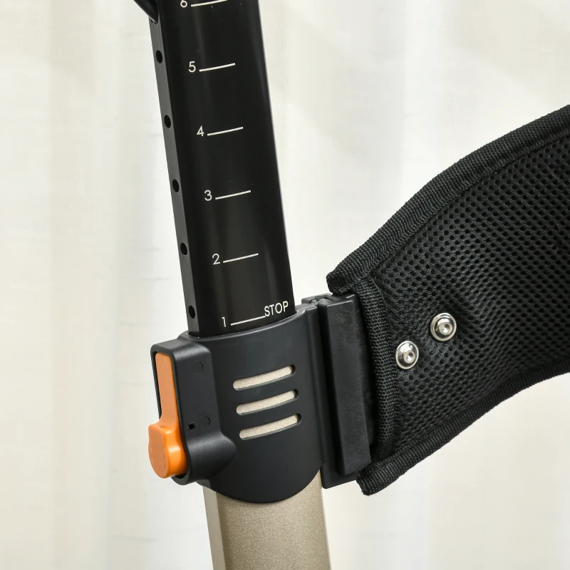 HOMCOM Rollator mit Stuhl Faltbarer Gehwagen Gehhilfe für Senioren mit 4 Rädern Stauraum Bremse höhenverstellbar Leichtgewicht Aluminium Gold+Grau 67 x 64 x 80-92 cm