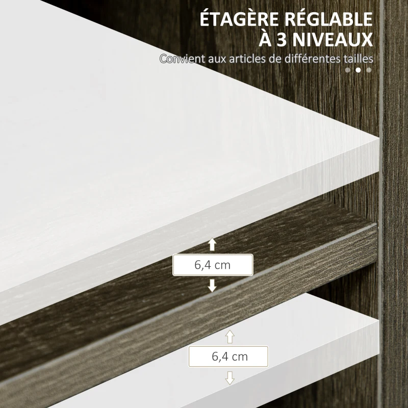 HOMCOM Buffet meuble de rangement 2 portes avec étagères, 2 tiroirs et 2 niches - dim. 120L x 39l x 83.8H cm